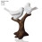 White Resin Birds Perched on Branch Sculpture - Nature Lover Gift, Shelf Decor