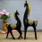 Elegant Black and Gold Horse Figurines - Luxurious Home Decor Accents