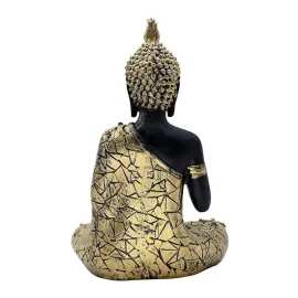 Decorative Buddha Statue, Black and Gold Mosaic Design | Buddha Idols for Home Decor, 26.7 cm x 17.8 cm