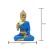 Buddha with Lotus Flower Statue, Blue Robe Gold Finish, 24.1 x 16.5 cm, Meditation Lotus Bowl