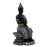 Buddha Sculpture Home Decor, Black and Gold Mosaic Design, 26.7 cm x 12.7 cm,Resin Mindfulness Figurine in Black & Gold, Meditation Statue for Living Room, Desk & Spiritual Gift
