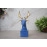 Blue Deer Head Sculpture with Gold Antlers - Modern Home Decor - Unique Gift Idea