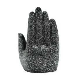 Abhaya Mudra Resin Statue, Fearless Protection Decor for Living Room, Meditation Space & Altar, Black & Gold Buddha Hand Ornament