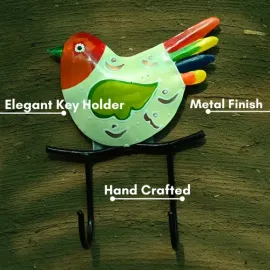 Beautiful Metal Single Bird Key Holder for Wall Decor | Handcrafted Decorative Key Hanger | Stylish Home Entryway Organizer