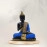 Thai Buddha Statue with Crystal Accents, Black and Blue, 7.5 x 6 inch, Meditation Decor