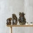Decorative Buddha Statue Set of 3, Antique Gold and Silver Finish, 4.5-6.5 Inch Height