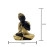 Polyresin Buddha Statue for Shelf Decor, Black and Gold, 16.5 cm x 12.7 cm